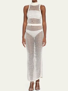 Diotima Rye Crystal Maxi Dress in Ivory Size 1 (XS/S)